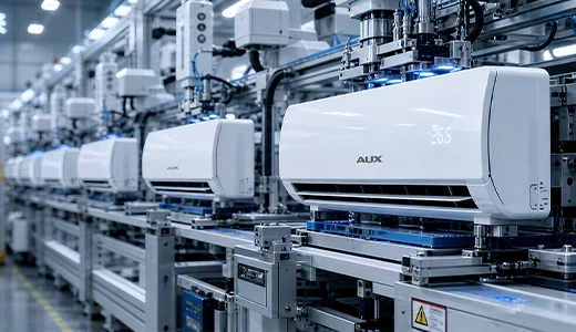 Home-appliance production workflow used in the AUX Group deployment reference